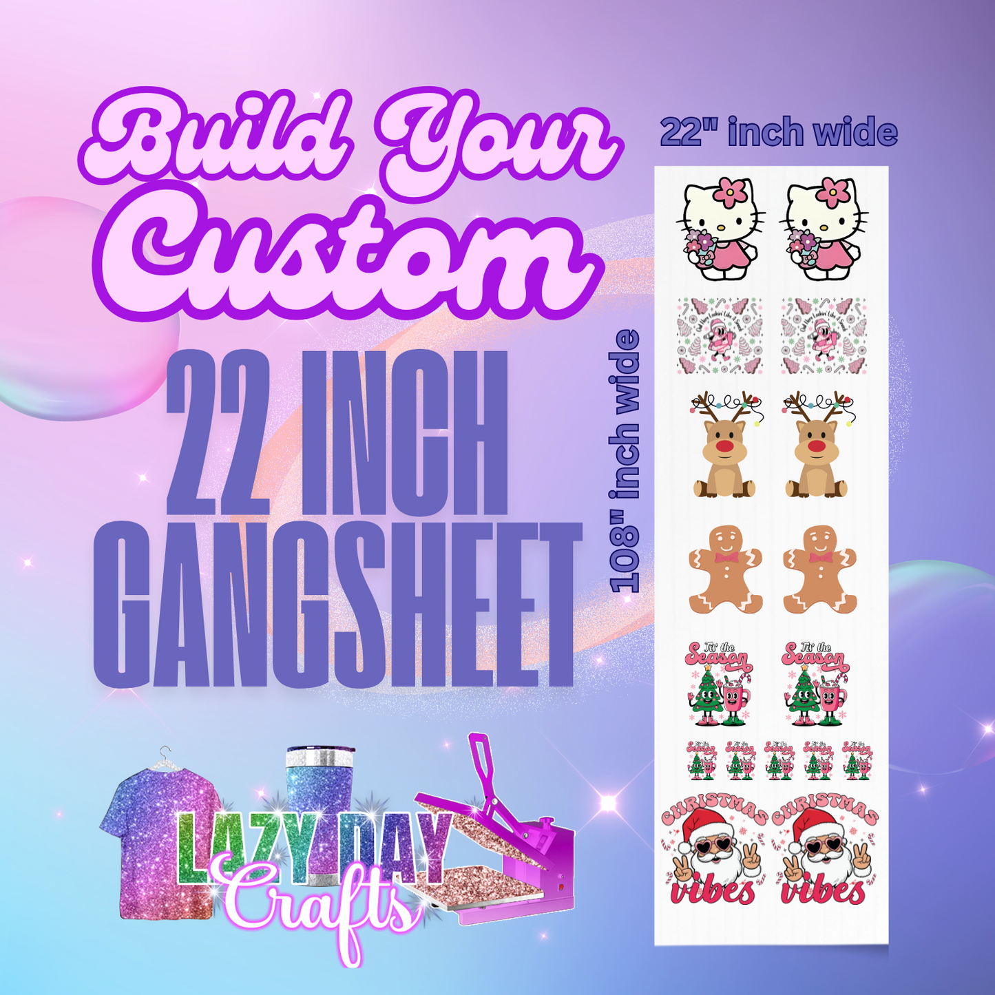 Rolling 22" UV DTF Transfer Gang Sheet