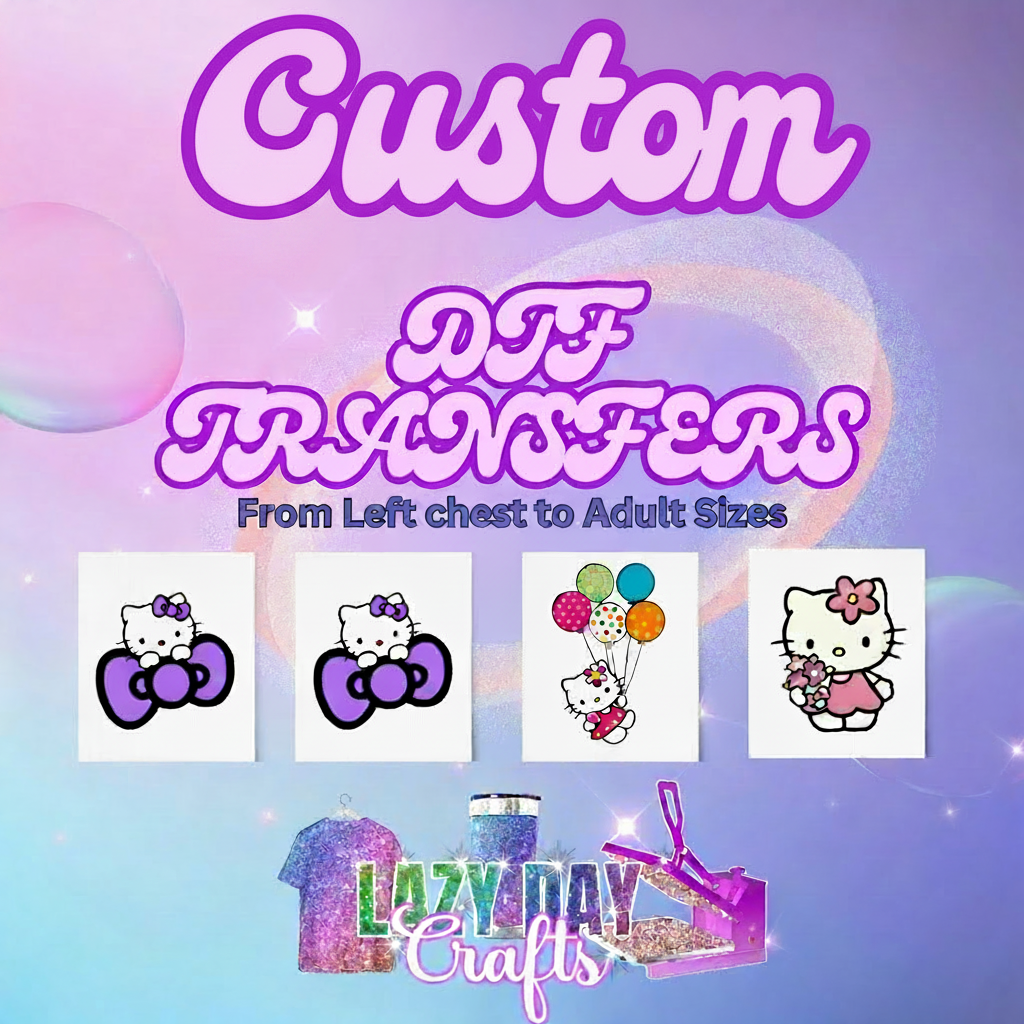 Glitter Custom DTF Transfer | No Print Minimum