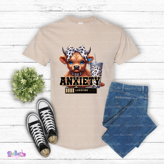 Anxiety Cow – Relatable Humor DTF Transfer