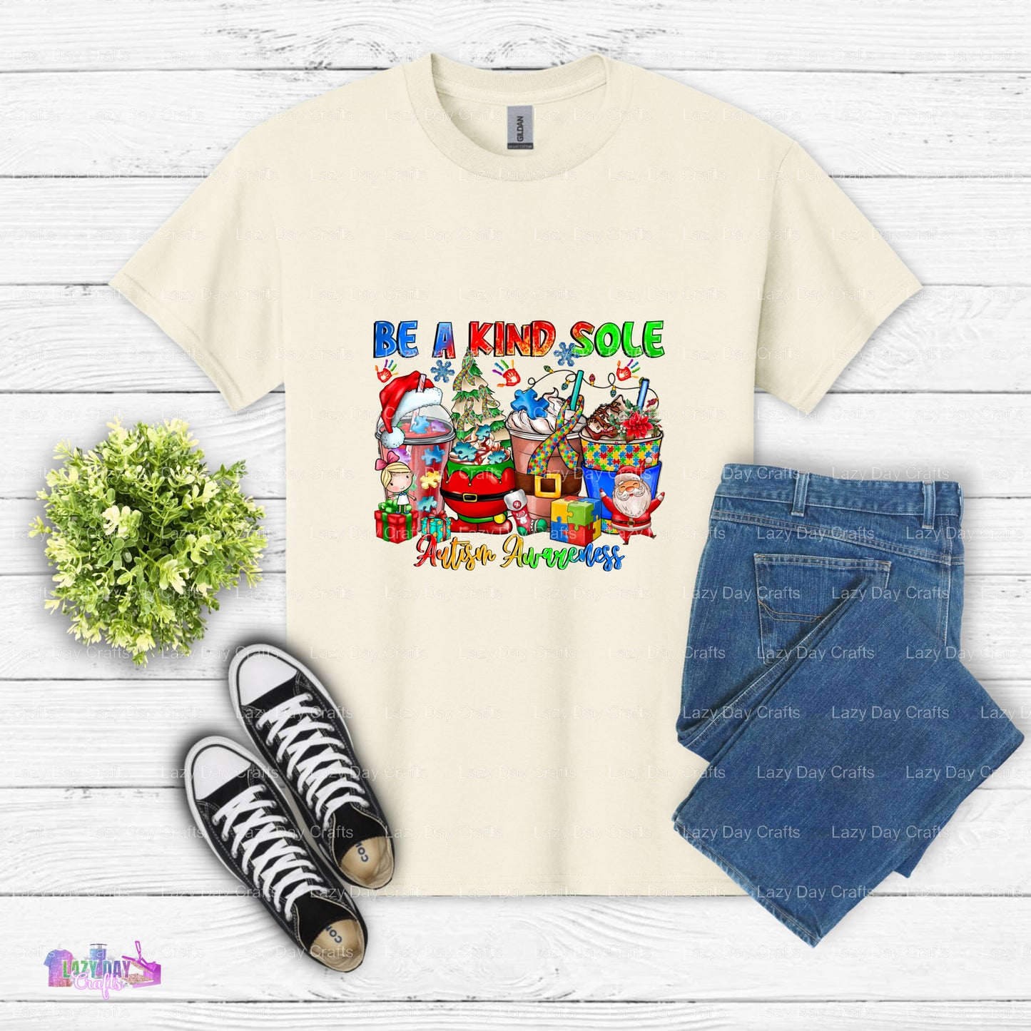 Christmas Be A Kind Sole Autism Awareness Coffee – Autism Coffee DTF Transfer