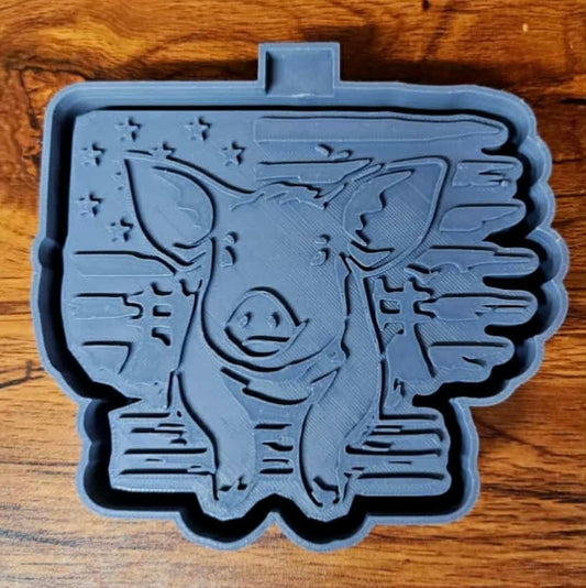 Pig American Flag Background Mold