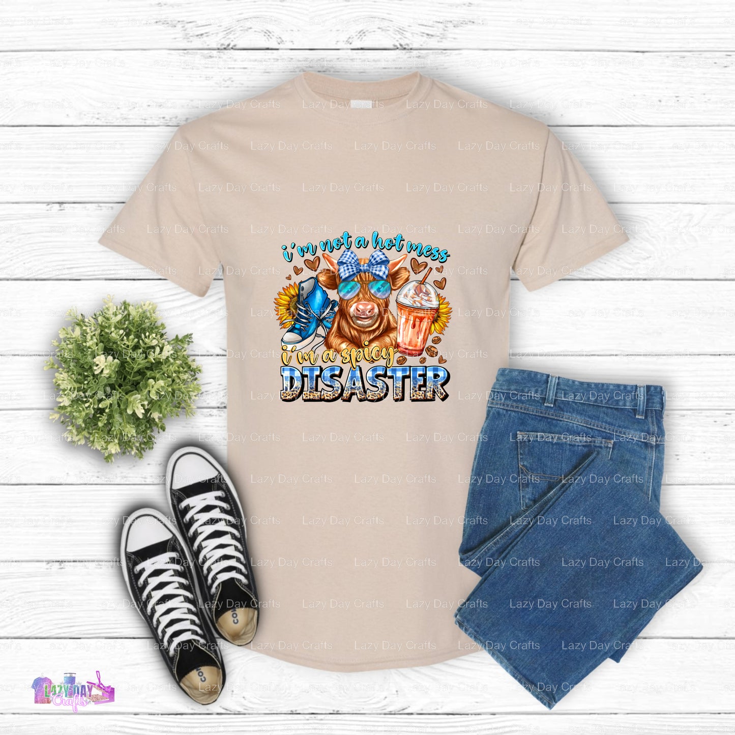 I'M NOT A HOT MESS I'M A SPICY DISASTER – Funny Cow DTF Transfer