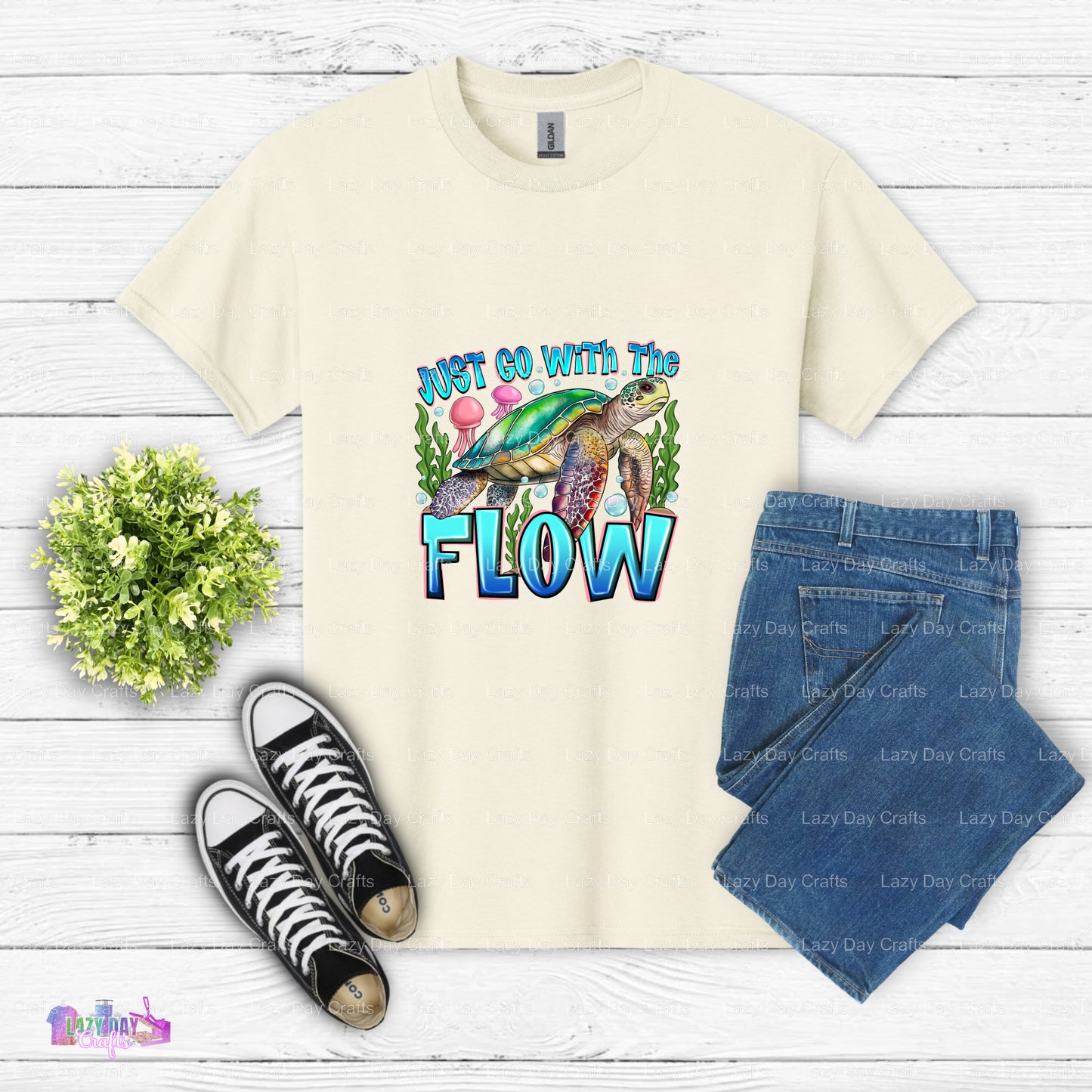 Just Go With The Flow Ocean Wave – Beach Life DTF Transfer