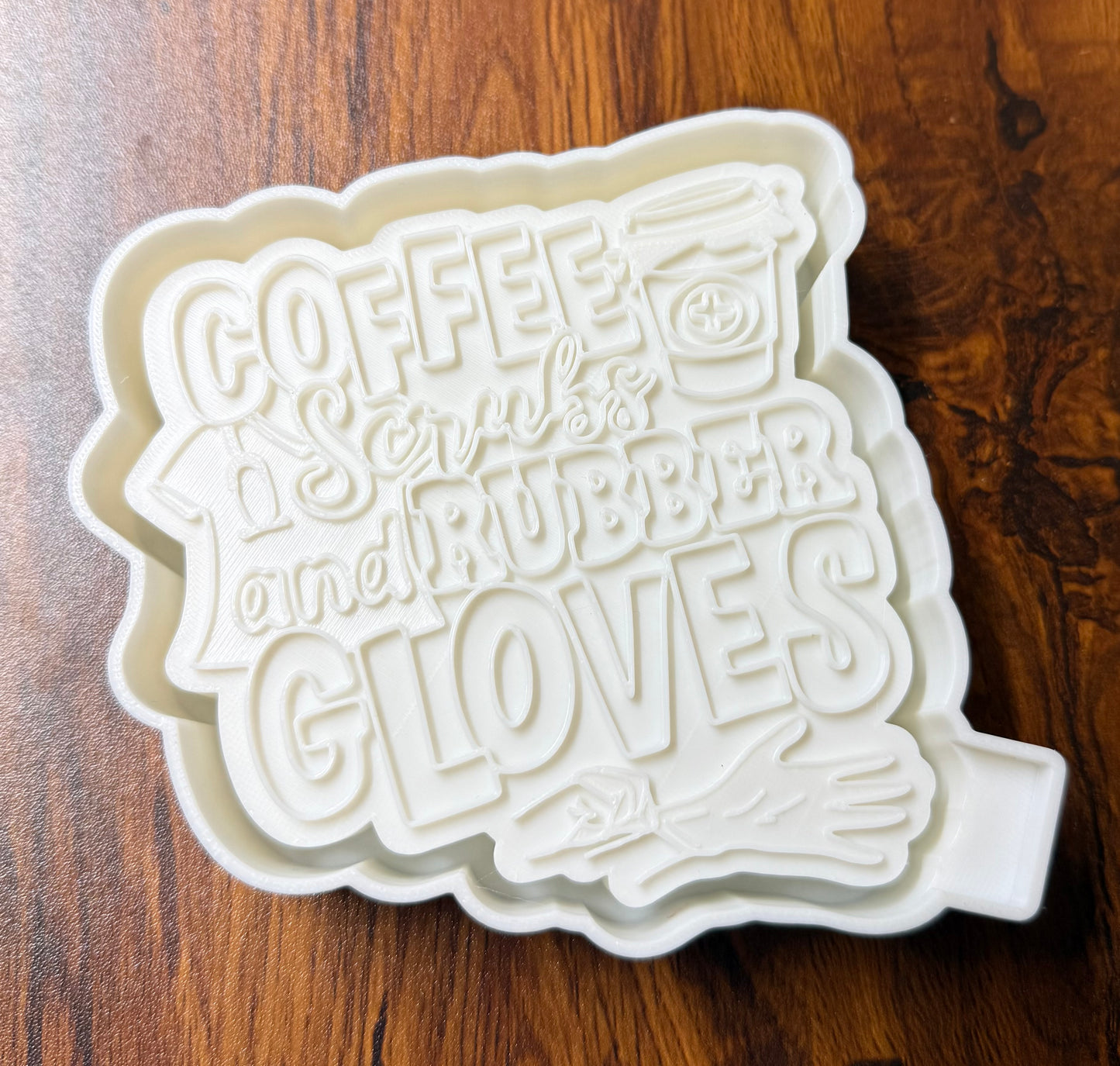 Nurse Coffee Scrubs and Rubber Gloves Mold