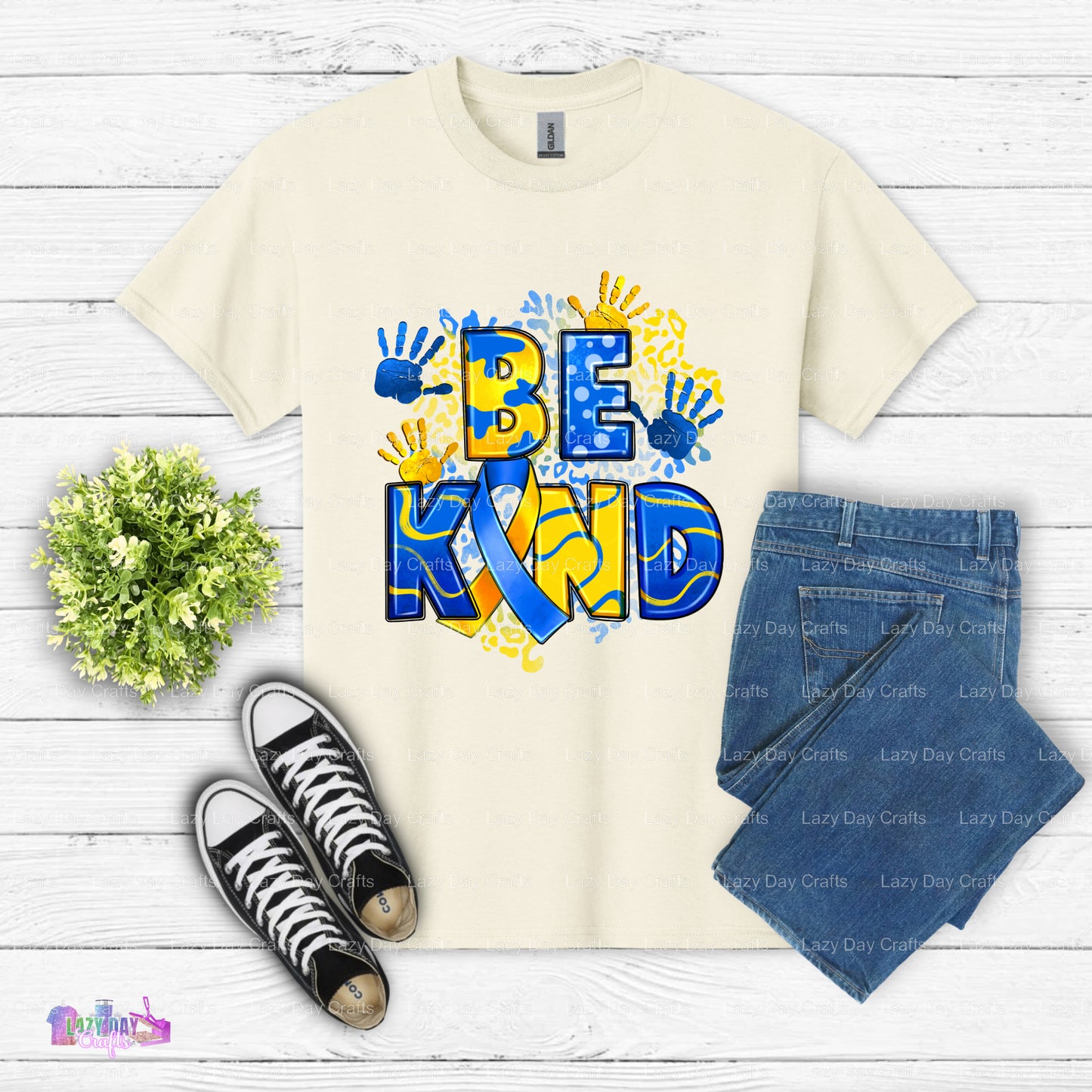 BE KIND Down Syndrome Awareness Ribbon – DTF Transfer