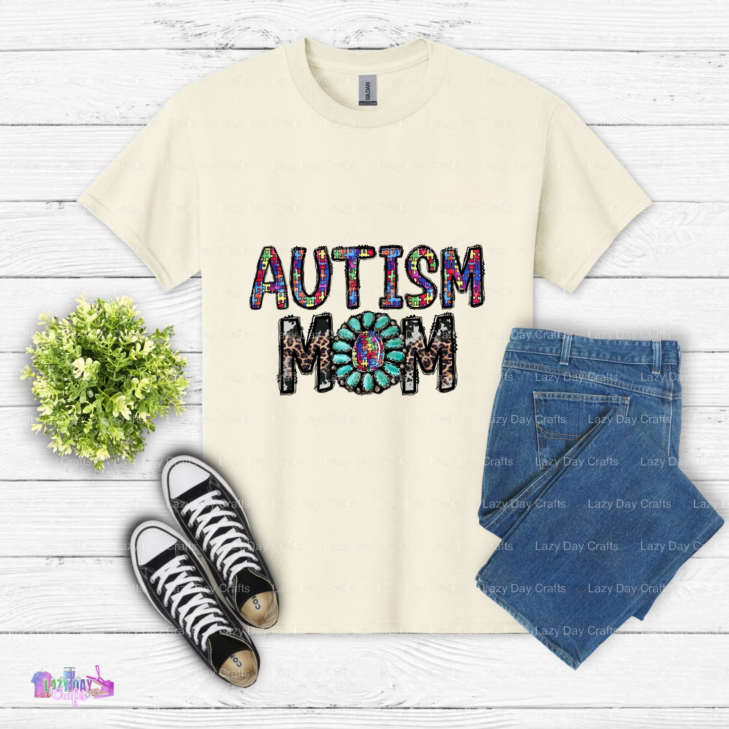 Autism Mom I wear my heart on my sleeve – Autism Awareness DTF Transfer