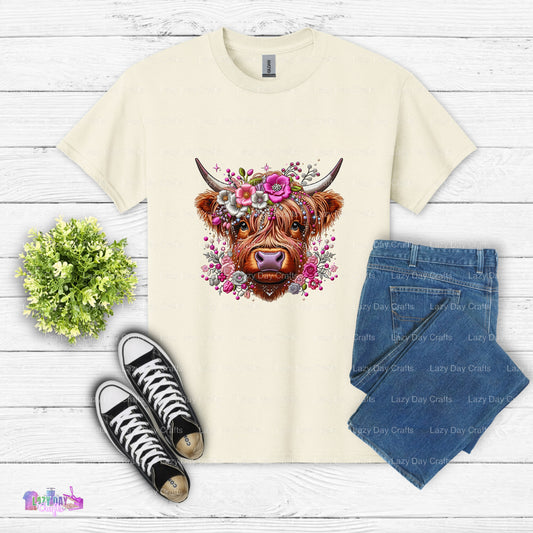 Sassy Cow Floral – Cow DTF Transfer