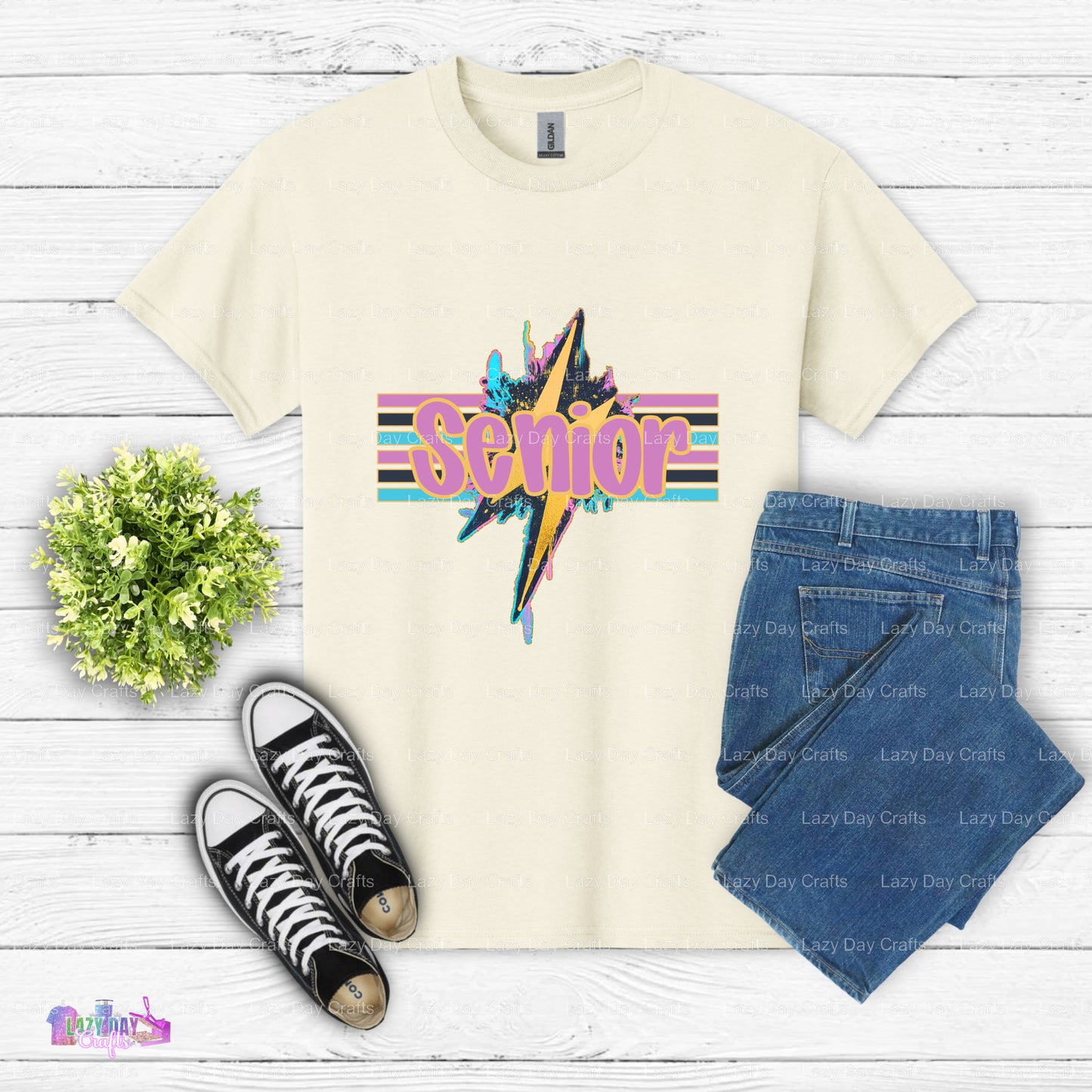 Senior Lightening Bolt – Graduation DTF Transfer
