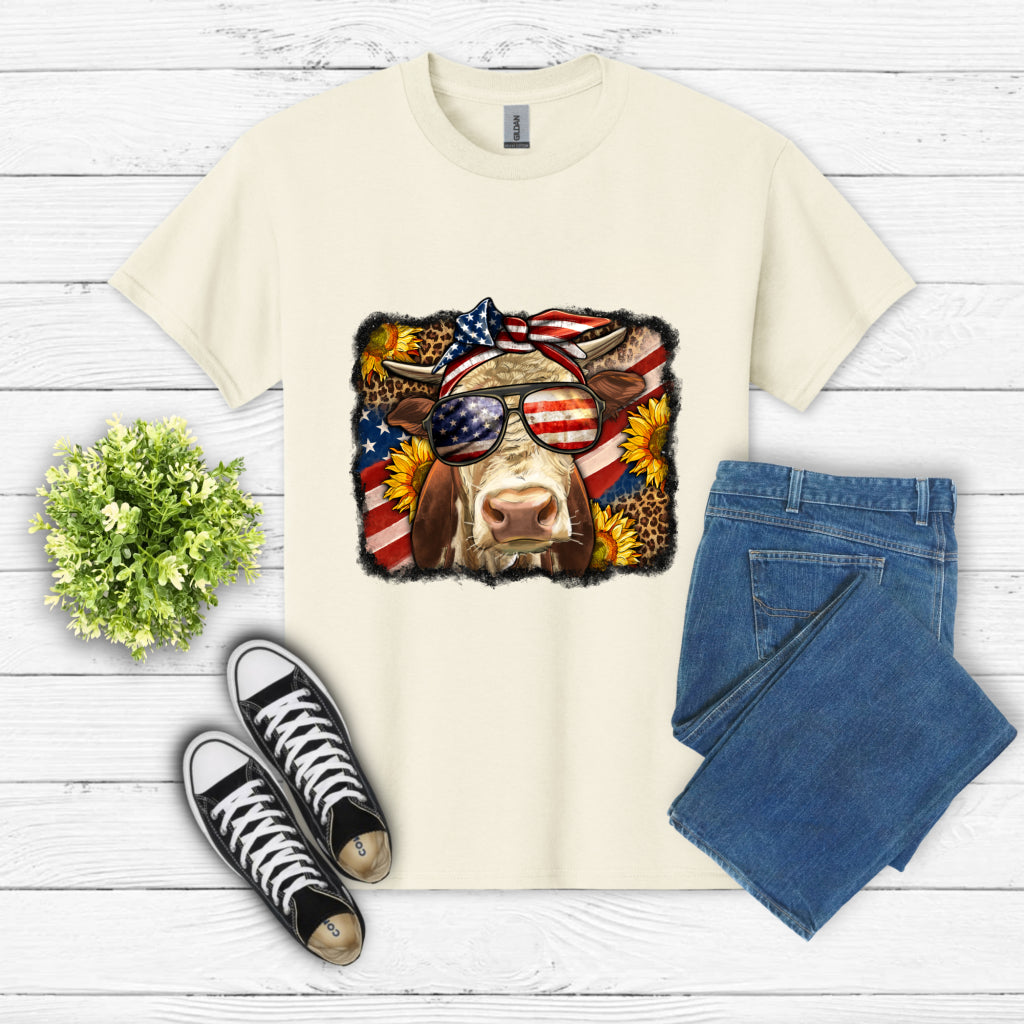 Patriotic Cow 4th of July – DTF Transfer