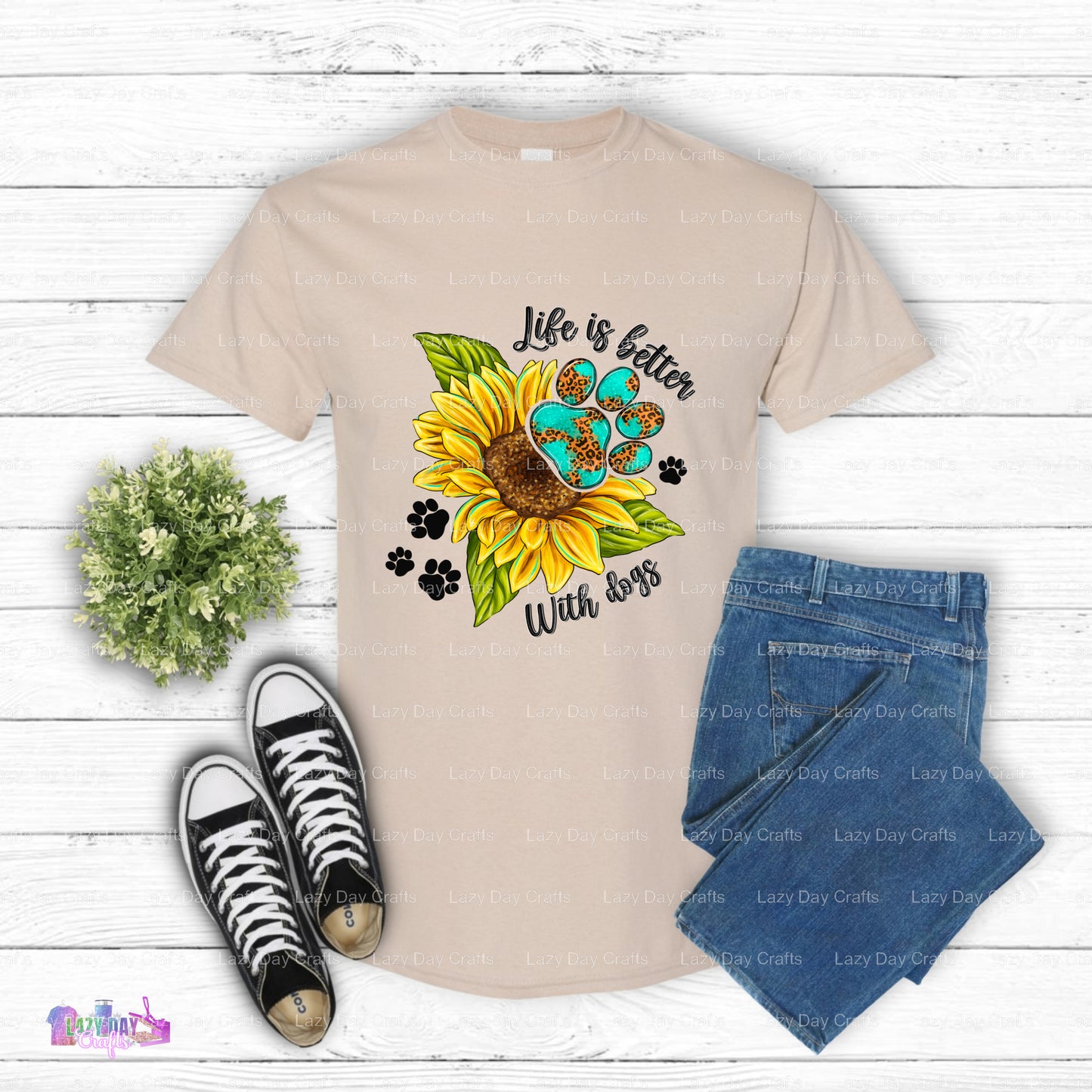 LIFE IS BETTER WITH DOGS – Dog Lover DTF Transfer