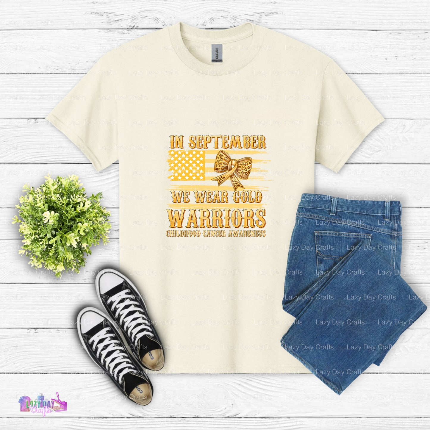 In September We Wear Gold – Childhood Cancer Awareness DTF Transfer