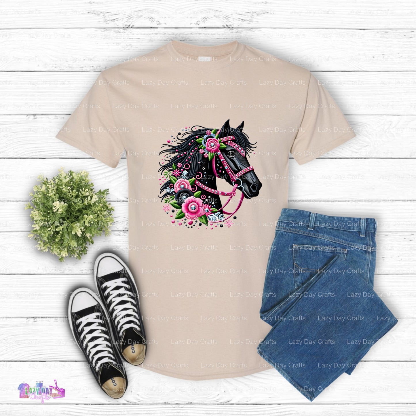 Floral Horse Head – Horses DTF Transfer