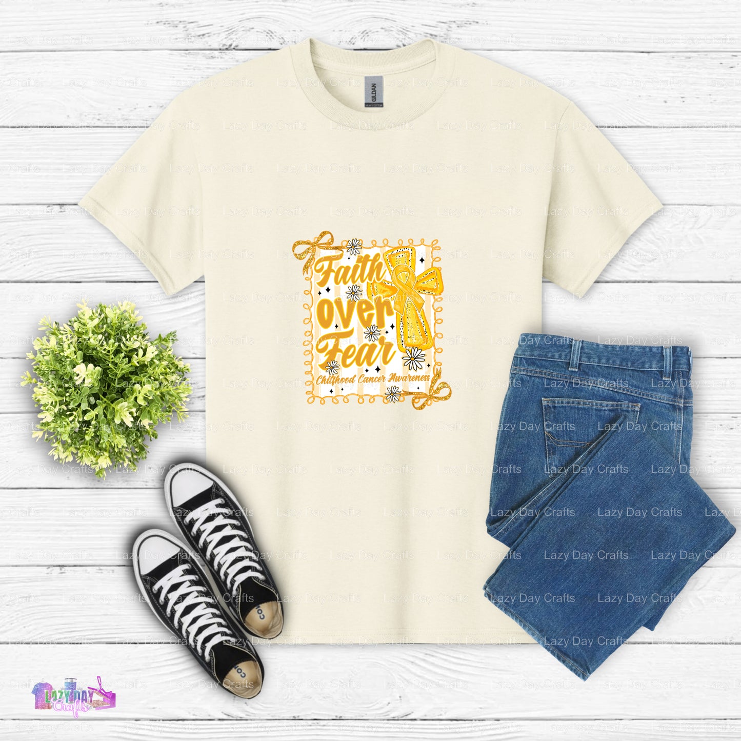 FAITH OVER FEAR Childhood Cancer Awareness – DTF Transfer