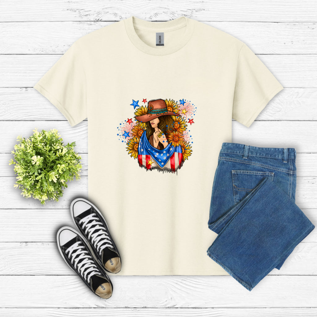 4th of July Cowgirl – Patriotic DTF Transfer