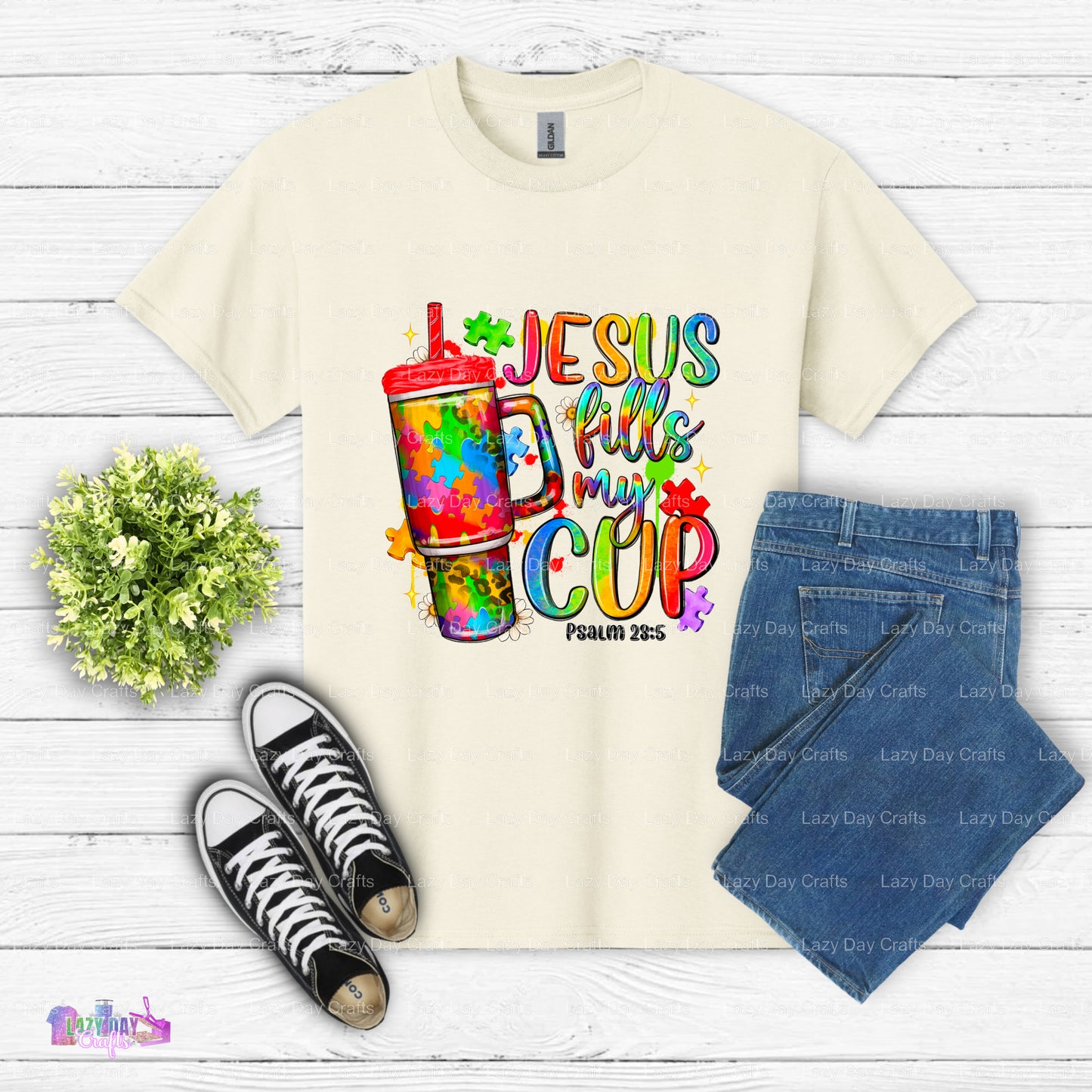 Jesus Fills My Cup – Autism Awareness DTF Transfer
