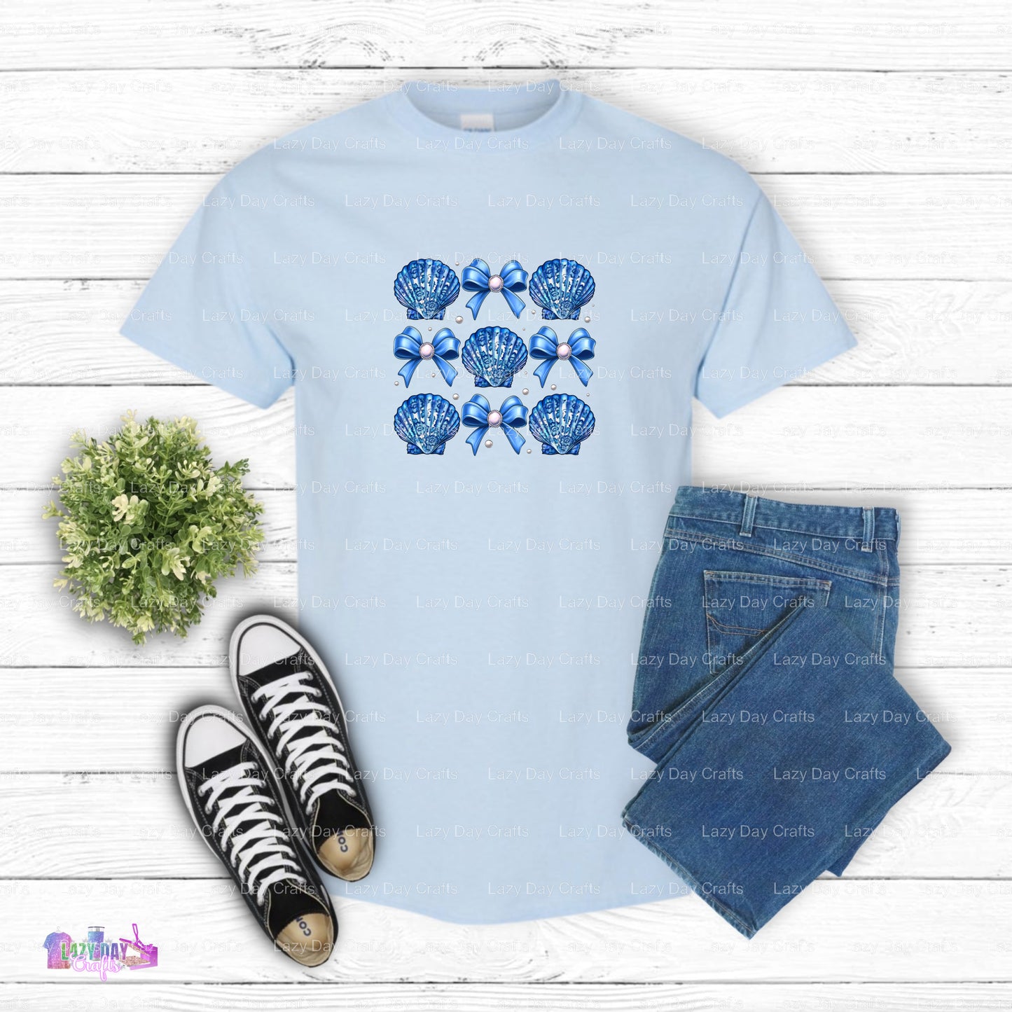 Summer Clam and Bows – Beach DTF Transfer