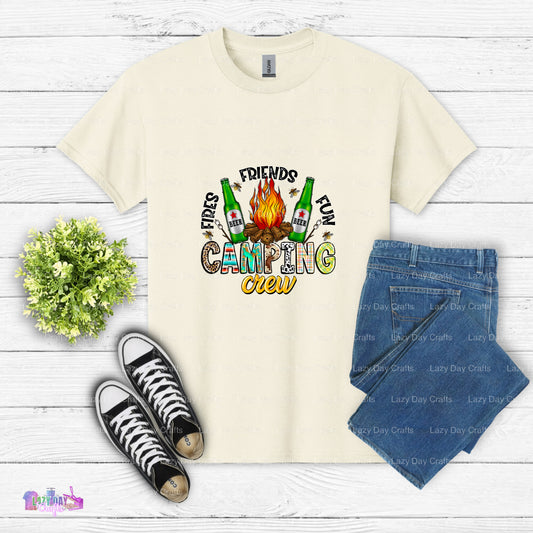 Fires Friends Fun Beer Camping Crew – Camping DTF Transfer