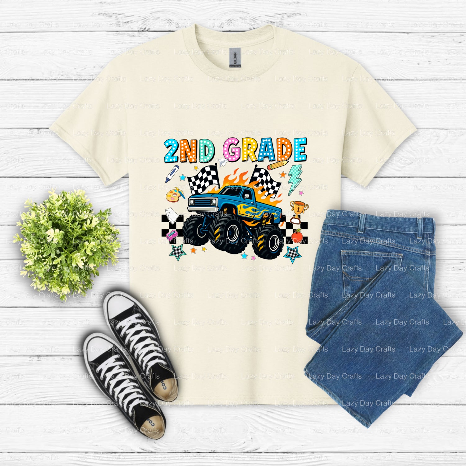 2ND SCHOOL DAY – DTF Transfer (view 1 of 2) – by Lazy Day Crafts – DTF Transfers – DTF Transfers, DTF Transfers