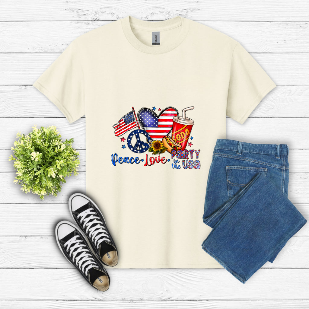 Peace Love Party in The Usa – 4th of July DTF Transfer