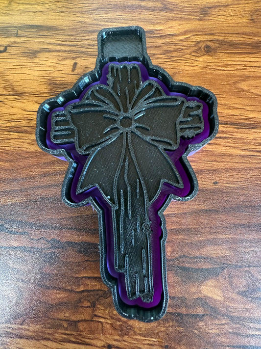 Christian Wood Cross With Bow Mold