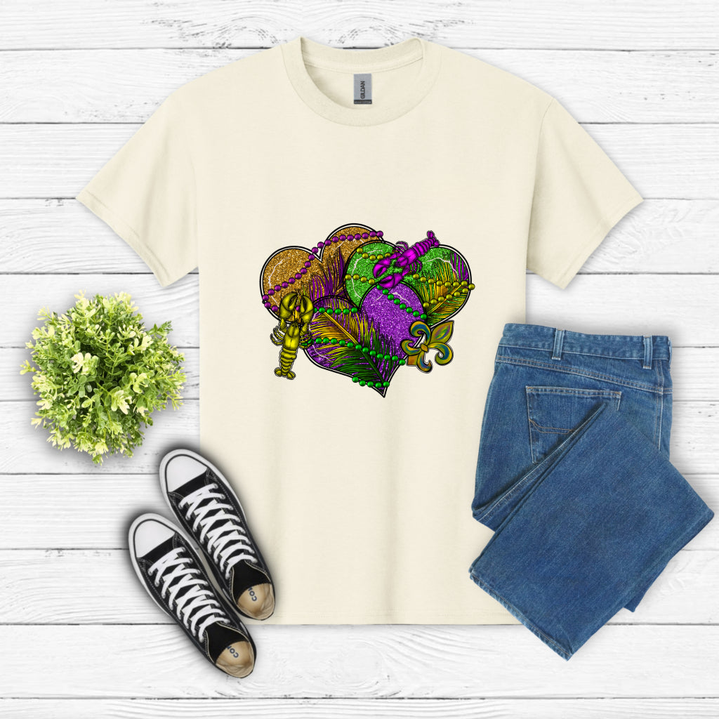 Mardi Gras Heart Collage – DTF Transfer