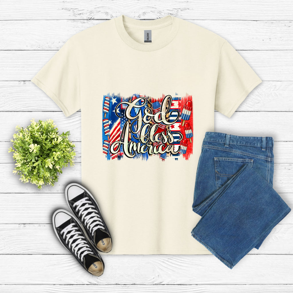 "God Bless America" Brushstroke – 4th of July DTF Transfer