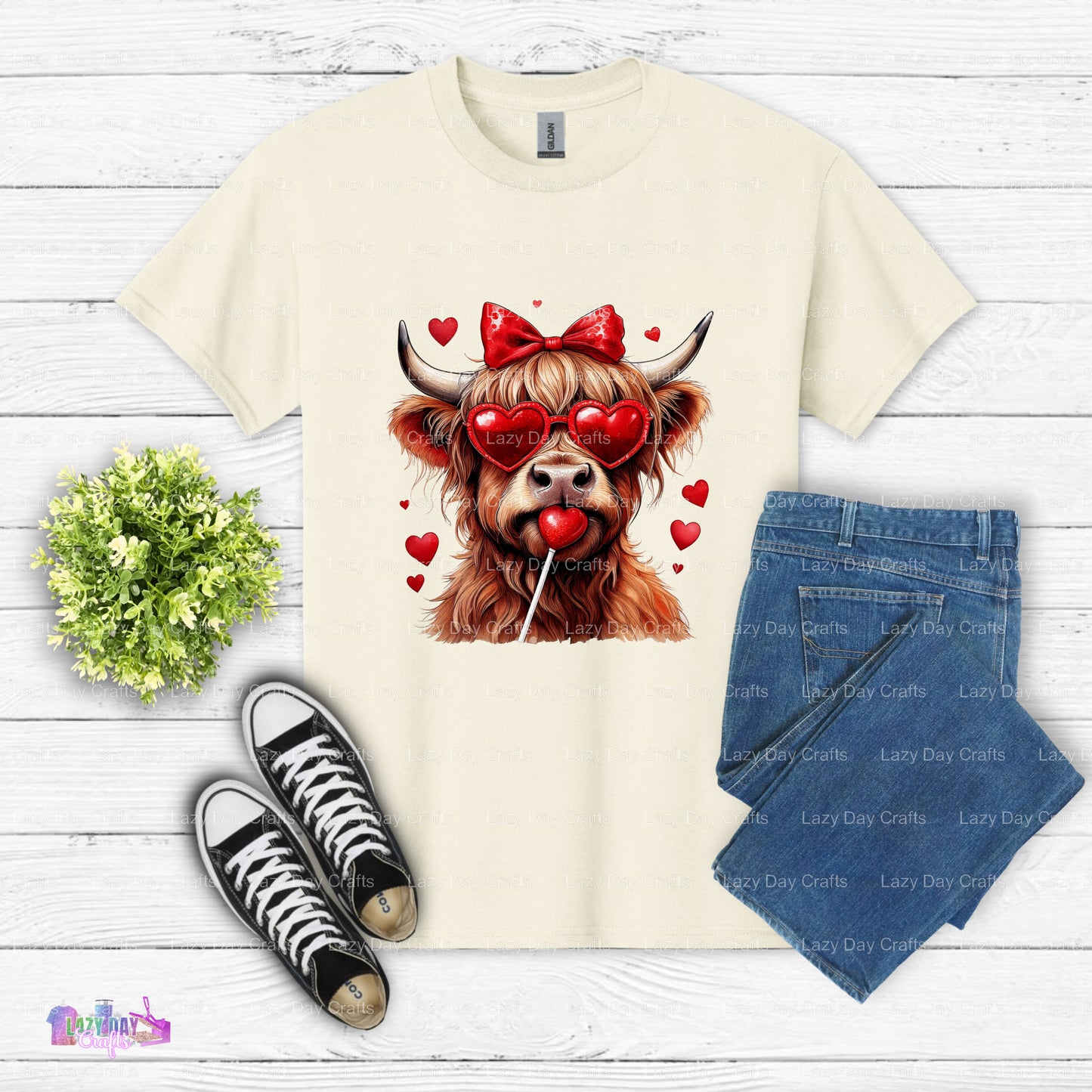 Lollipop Highland Cow Face – Farm Animal DTF Transfer