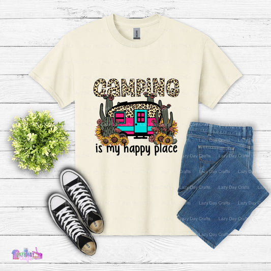 Rustic Camping is My Happy Place – Camping DTF Transfer
