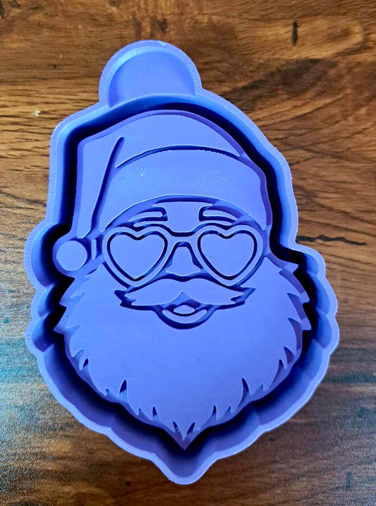 Christmas Santa Heart Shaped Glasses Mold