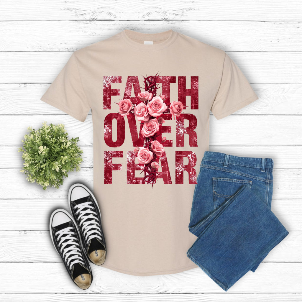 "Faith Over Fear" – Christian DTF Transfer