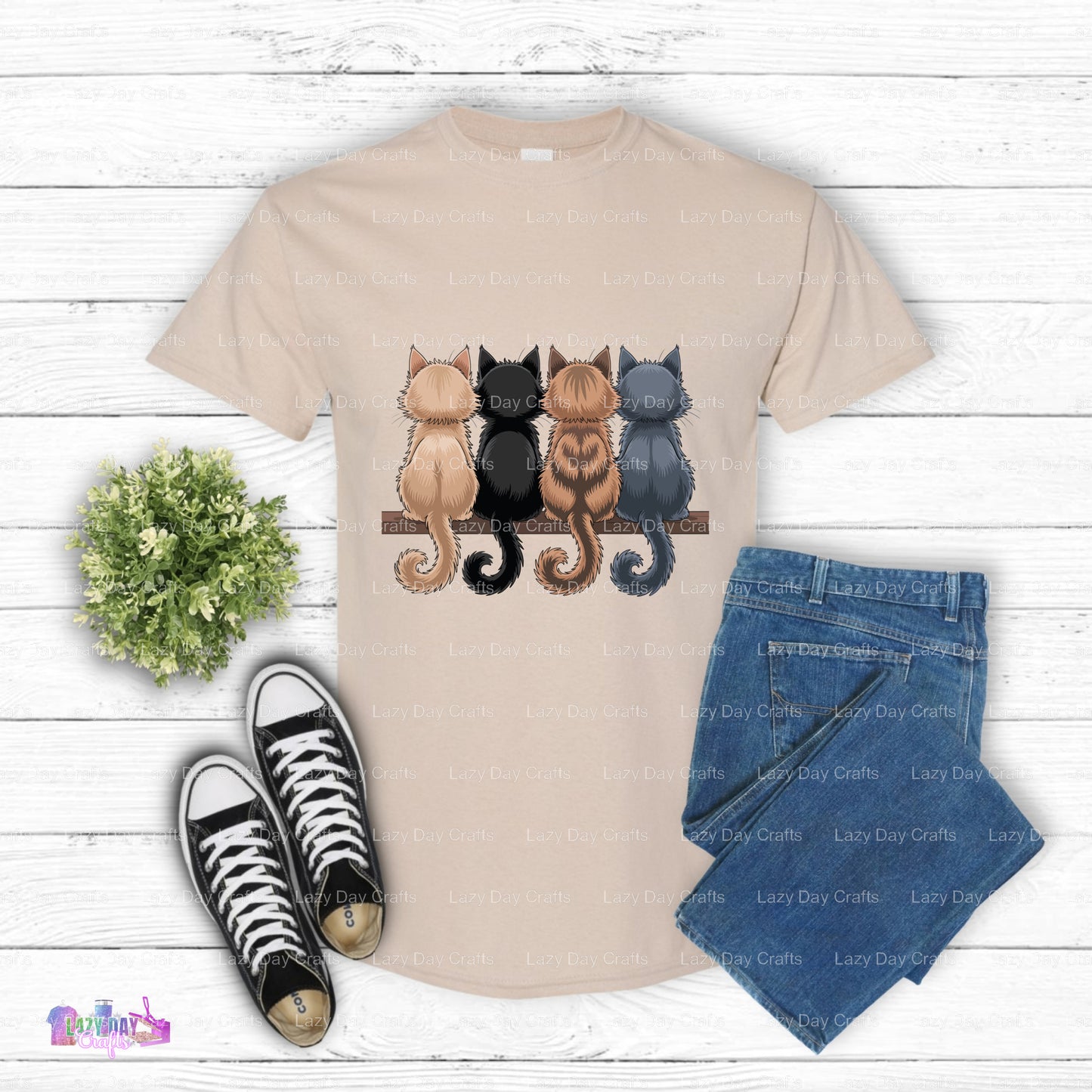 Cozy Sitting Cats – Cat DTF Transfer