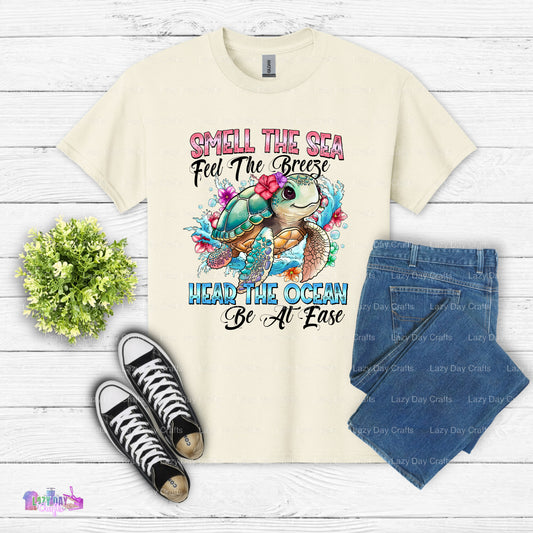 Smell The Sea Feel The Breeze Hear The Ocean Be at Ease – Beach DTF Transfer