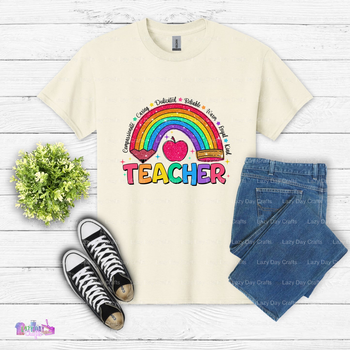 TEACHER Rainbow Pencil – Teacher DTF Transfer