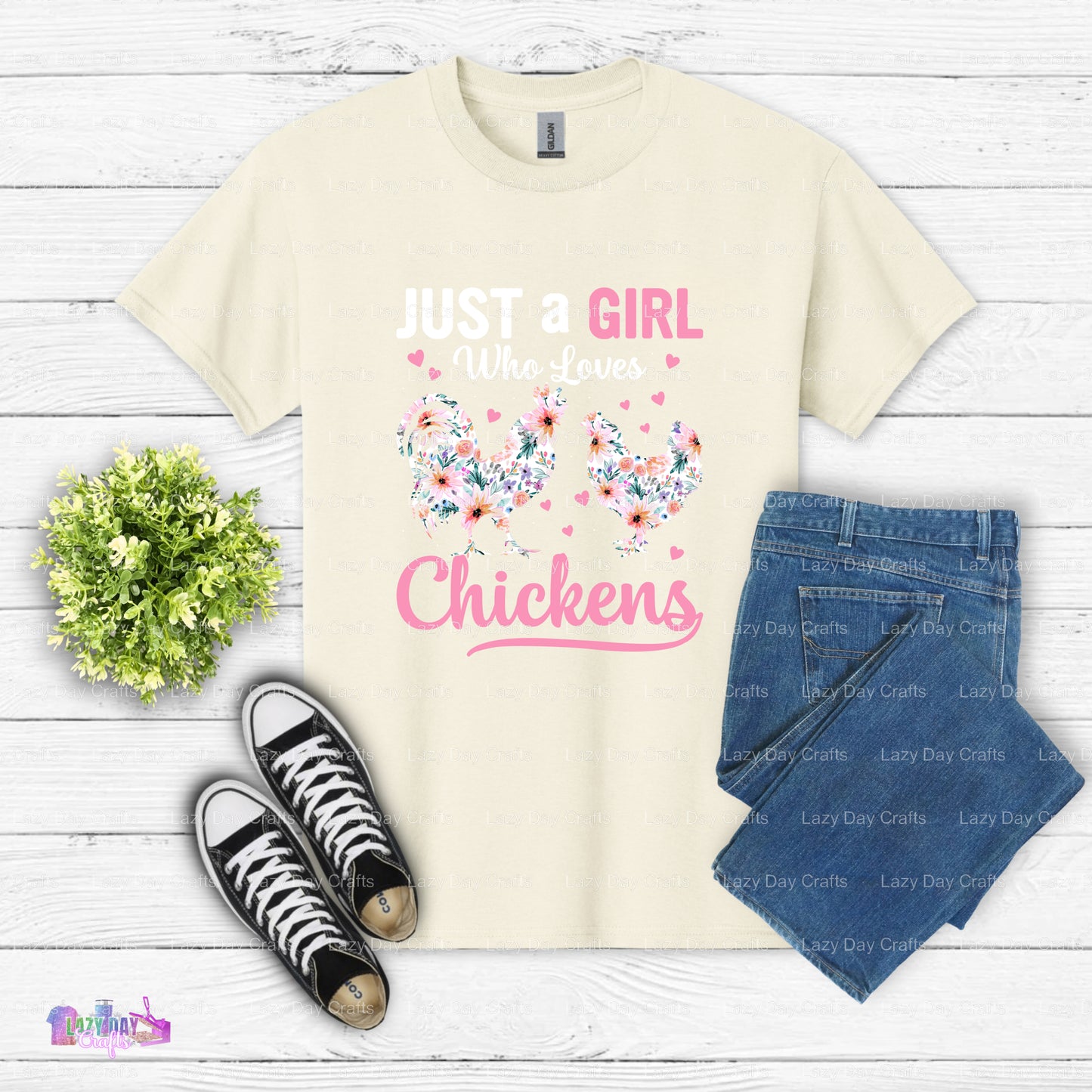 Just A Girl Who Loves Chickens – Chicken Lover DTF Transfer