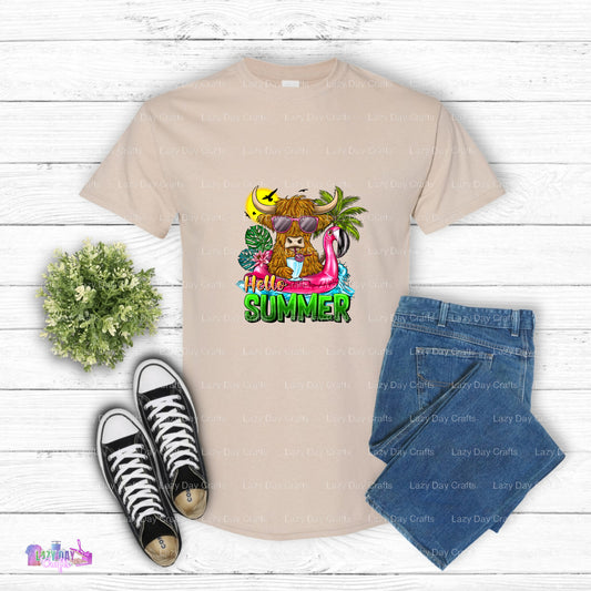 Hello Summer Cow – Farm Animal DTF Transfer