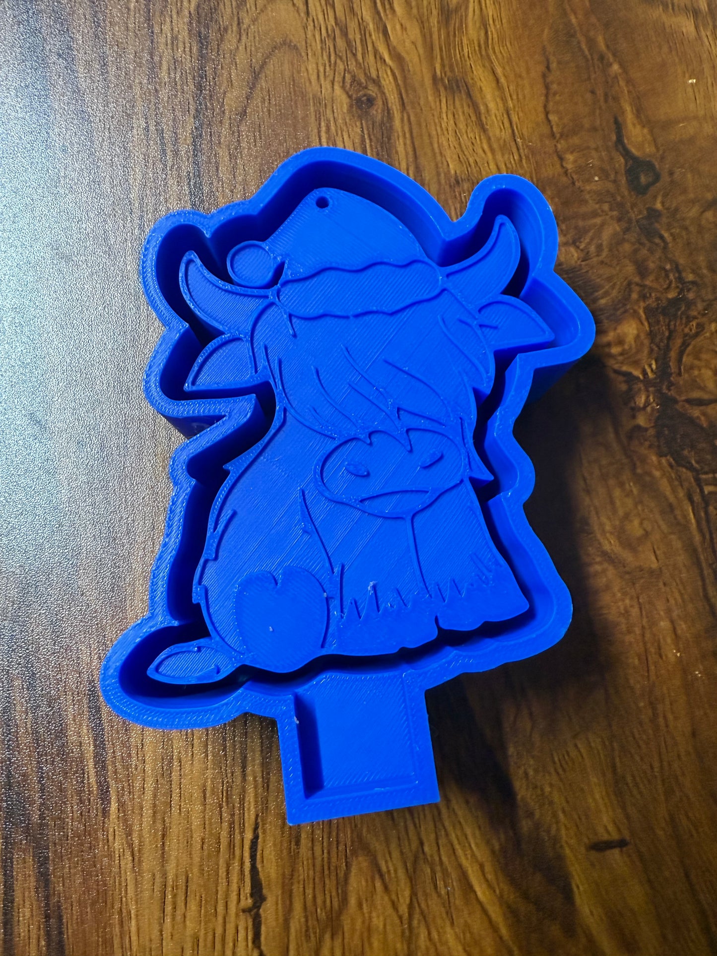 Christmas Highland Cow With Santa Hat Mold
