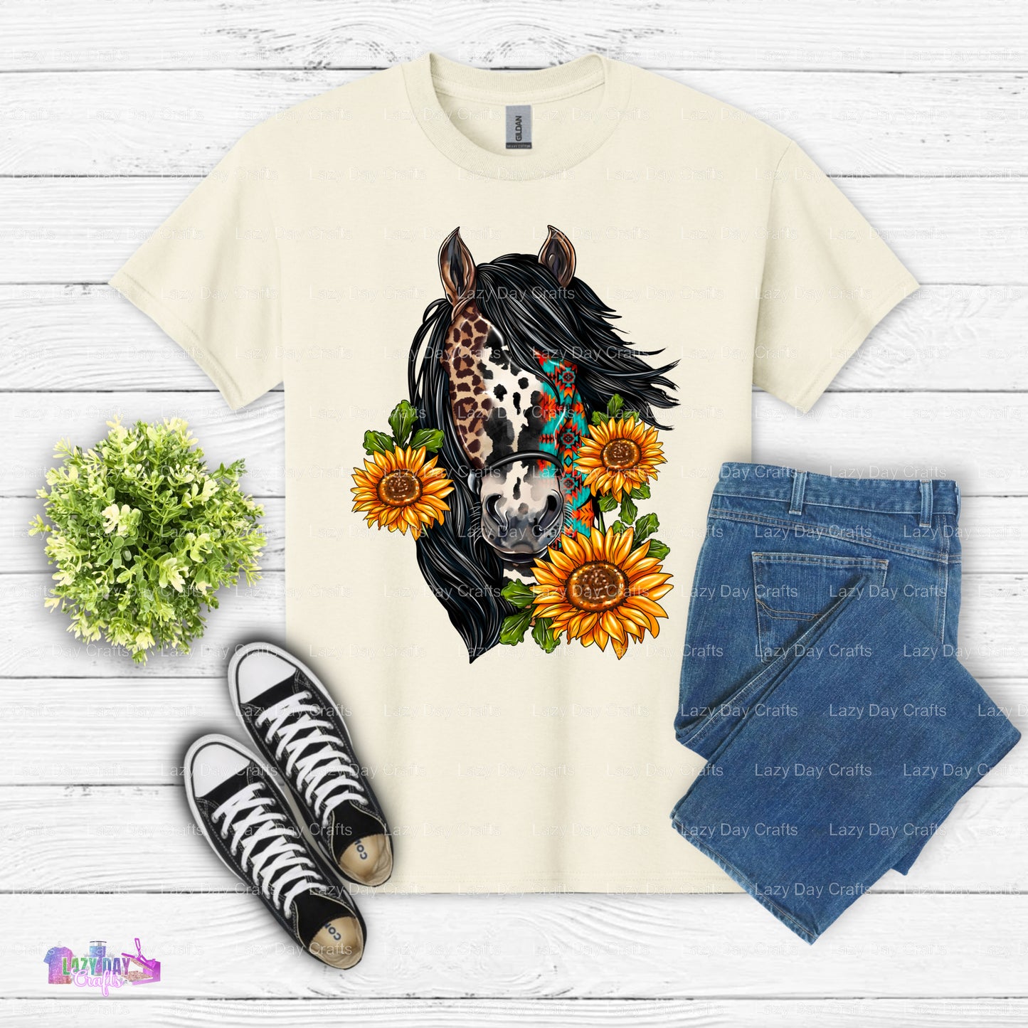 Aztec Horse Head Design – Animal DTF Transfer