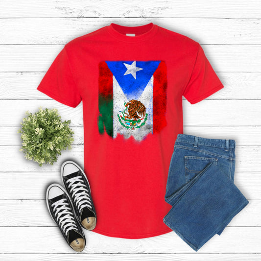 Mexico Puerto Rico Flags – Hispanic Heritage DTF Transfer