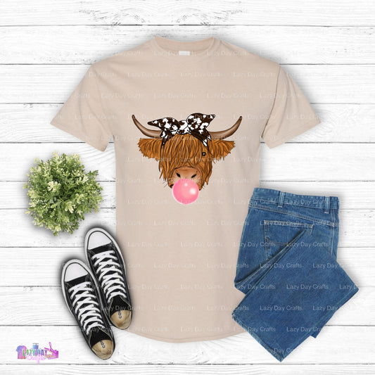 Cow with Bubblegum Playful Farm Animal – DTF Transfer