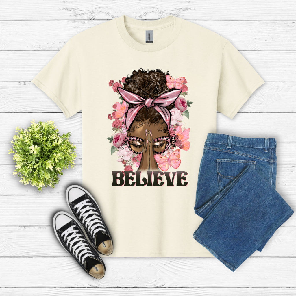 Believe Praying Woman – Christian DTF Transfer