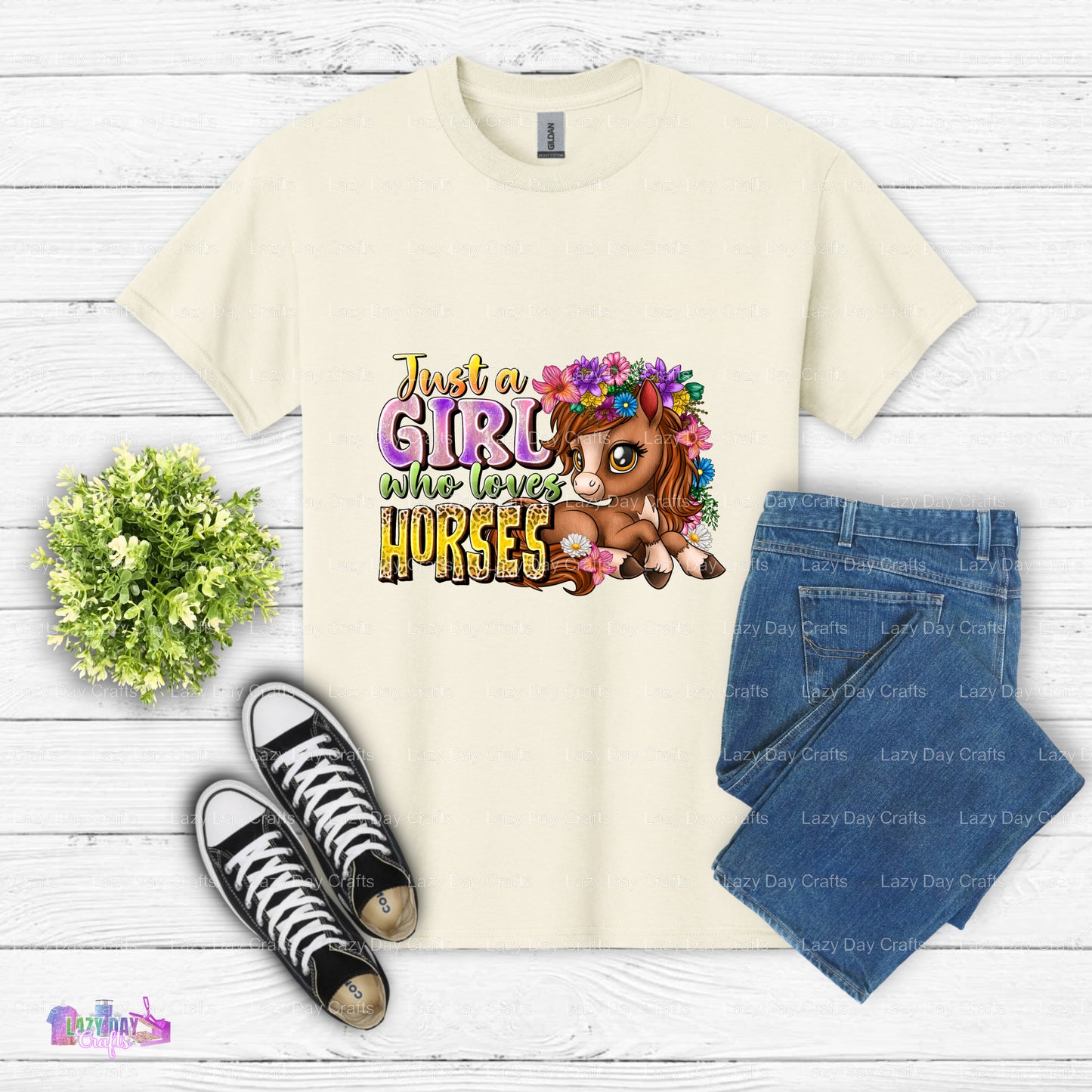 Just a Girl Who Loves Horses – Equestrian DTF Transfer