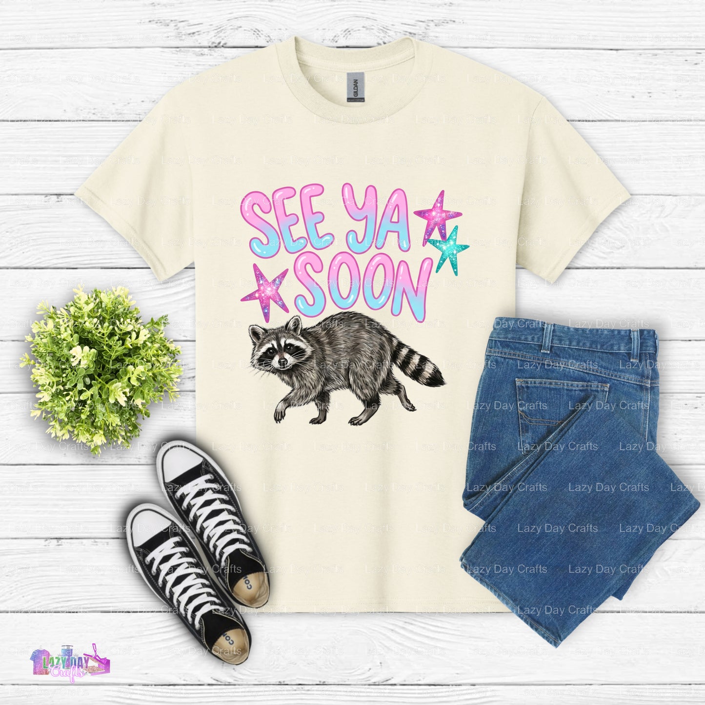 See Ya Soon Summer Raccoon – DTF Transfer