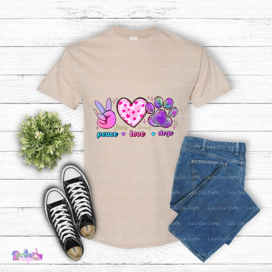 Peace Love Dogs – Pet Lover DTF Transfer