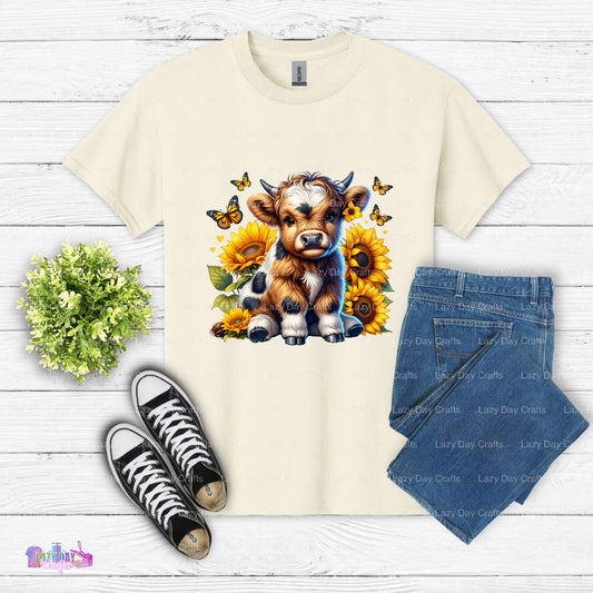 Floral Daisy Cow – Cow DTF Transfer