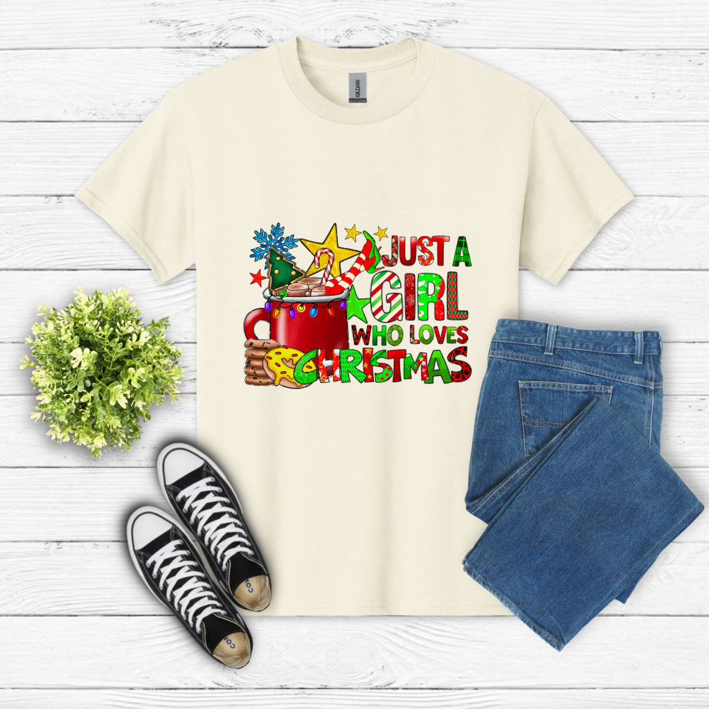 Just a Girl Who Loves Christmas – Christmas DTF Transfer