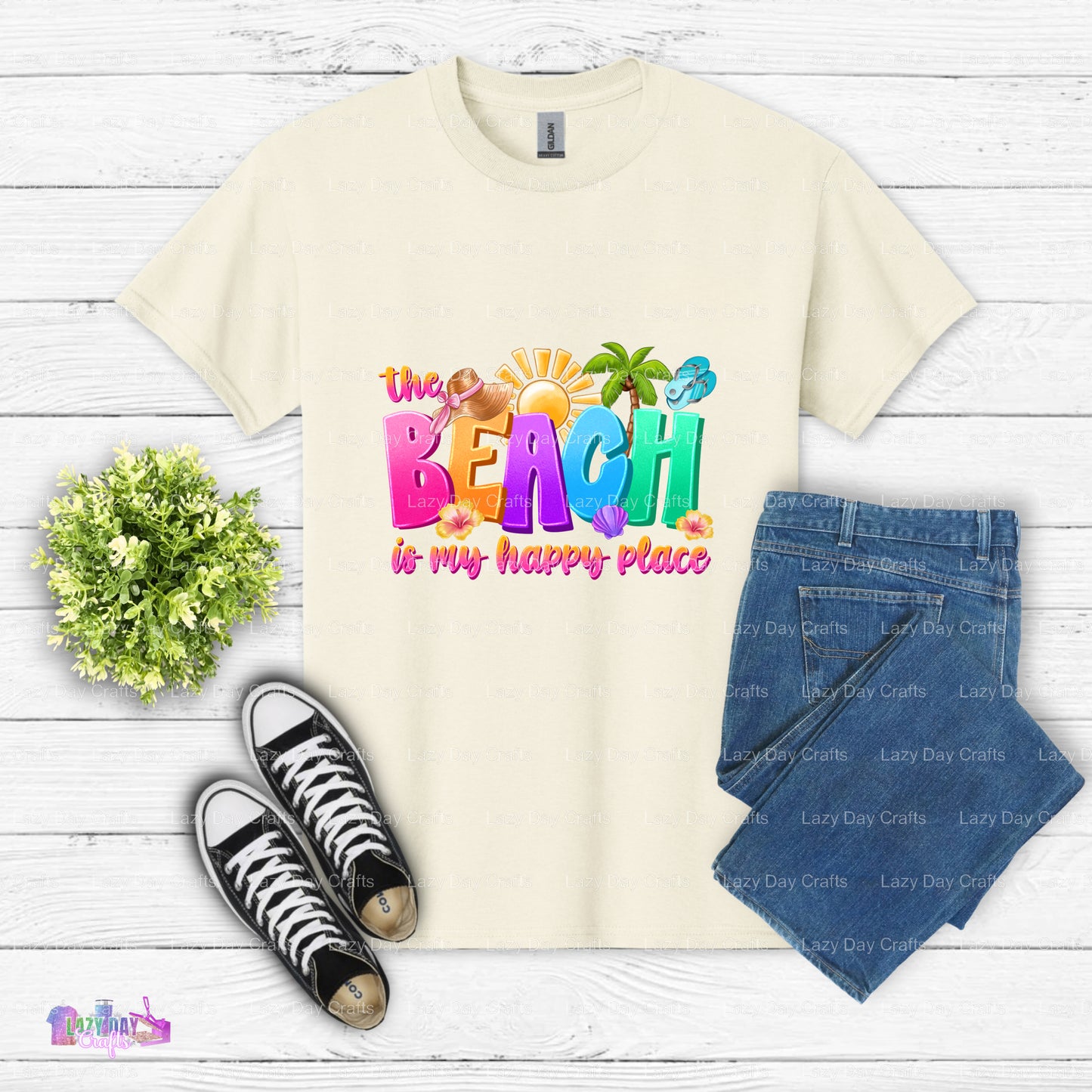 The Beach Is My Happy Place – Beach DTF Transfer