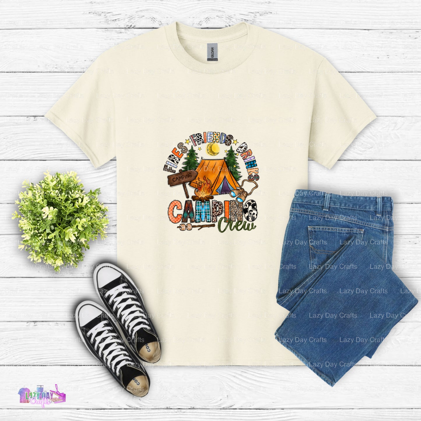 Fires Friends Drinks & Camping Crew – Camping DTF Transfer