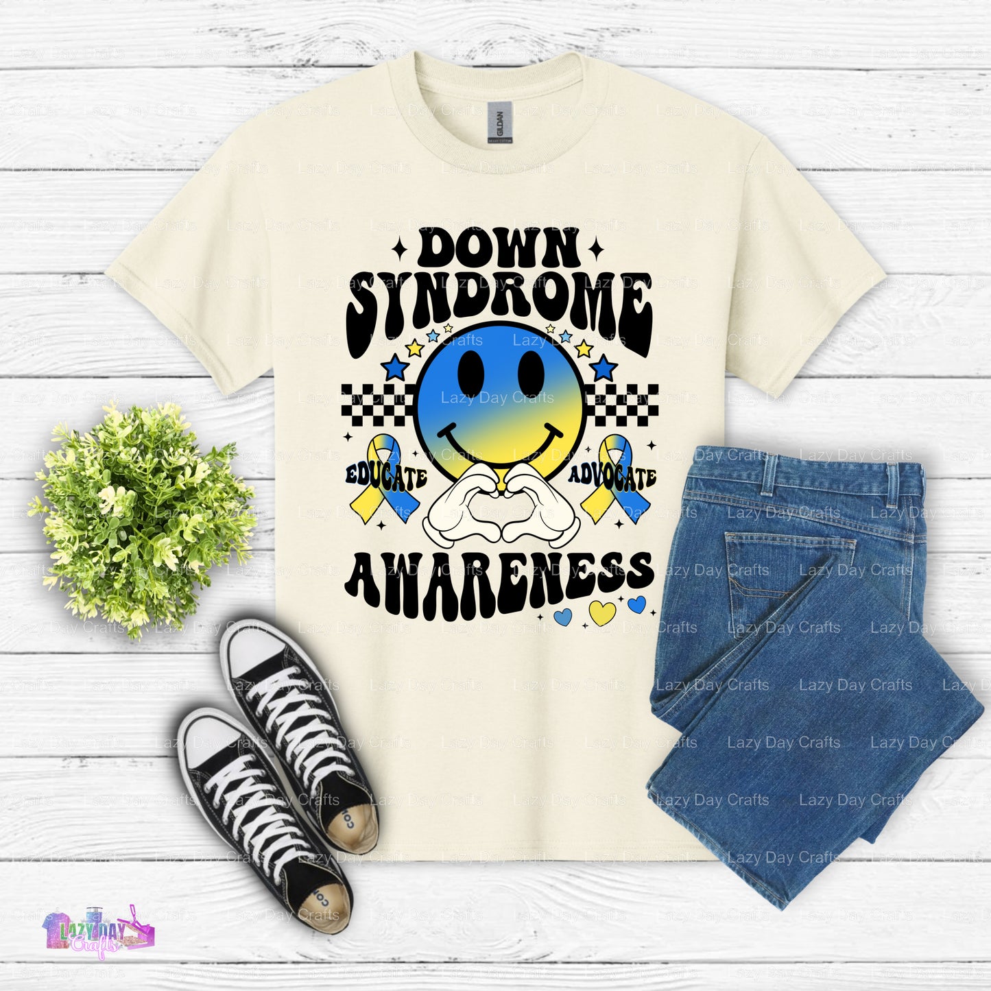 Downs Syndrome Awareness Smilie – Downs Syndrome Awareness DTF Transfer