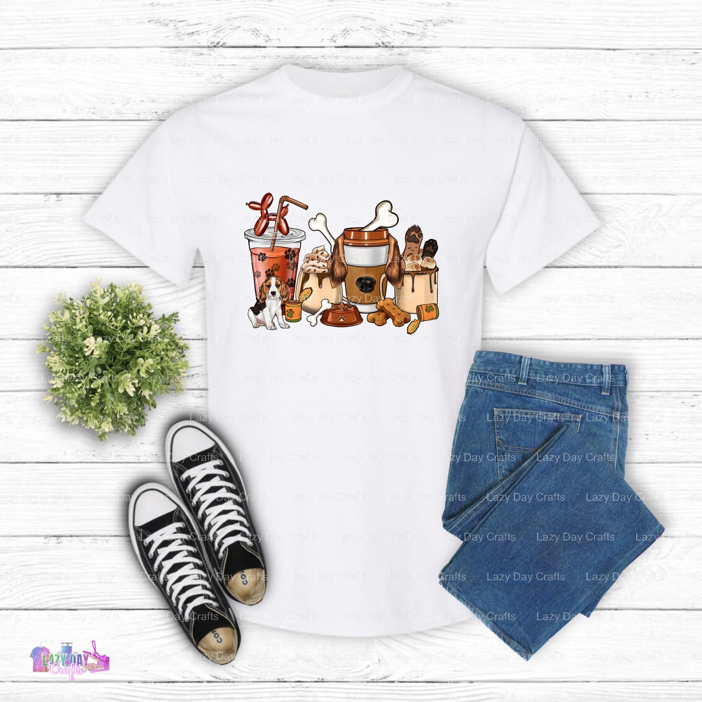 Lazy Day Dog Coffee – Pet Lover DTF Transfer