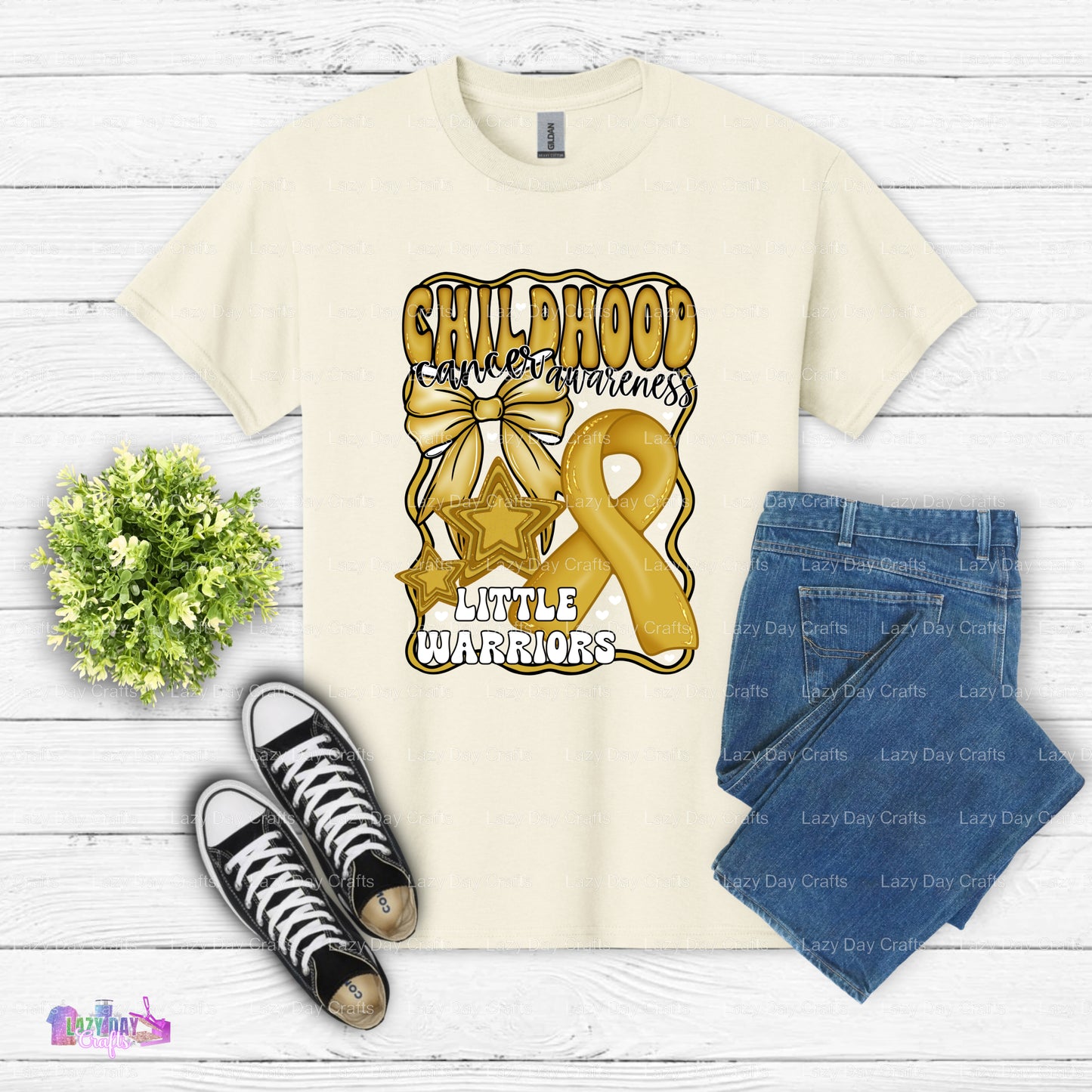 Childhood Cancer White – Childhood Cancer Awareness DTF Transfer